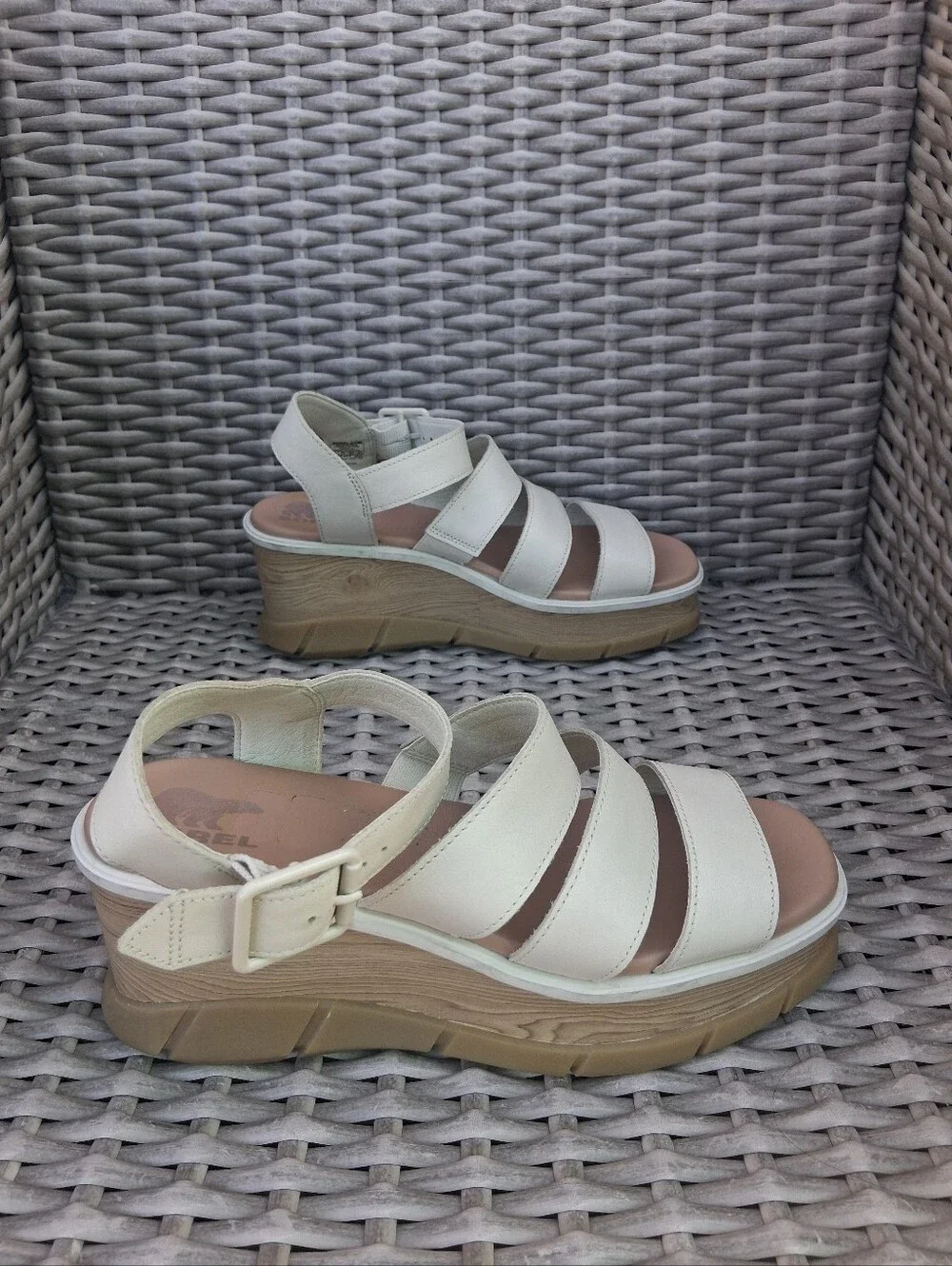 Sorel Cream Strappy Wedge Sandals - Comfort Platform